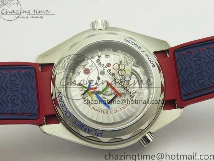 0125 Planet Ocean “Pyeongchang 2018” 43.5mm SS OMF 1:1 Best Edition Blue Dial On Nylon Strap A Soft 8082